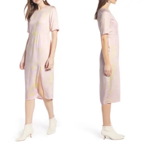 NWT Something Navy Pastel Tie Dye Midi Dress - Picture 1 of 9